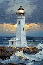 Lighthouse Seascape Oil