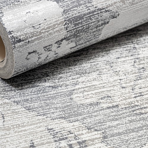 Grey silver damask - grey, wallpaper