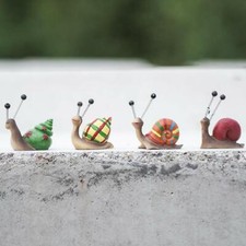 Snail Figurines, 4 Brightly