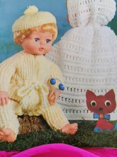 Robin 2717 knitting pattern  used vintage  DK doll clothes tiny tears 16 inch
