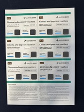 Club lloyds Cinema Ticket VUE & Half price popcorn 2D 3D VIP Exp date 02/07/2026