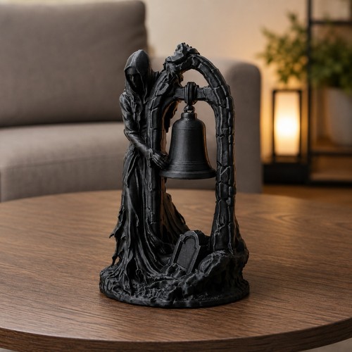 Gothic grim reaper bell - grim, statue