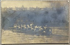 Rowing The Cambridge Team on the River 1904 Postcard Evans Parliament Hill 