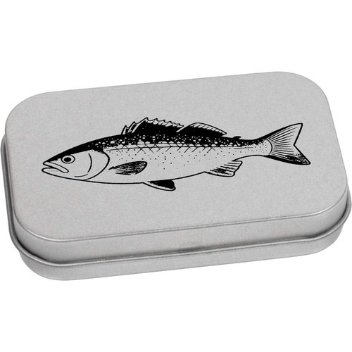Bass fish metal hinged tin - metal,