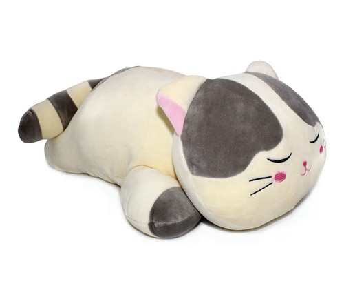 Sleeping grey cat - grey, hugging