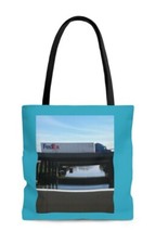 Teal Blue FedEx Truck Tote Bag
