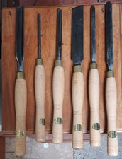 Six Ashley Iles Turning Chisels in good condition 