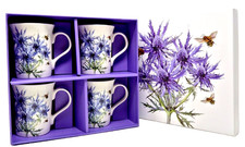 4 Thistle Mugs in Matching Gift Box  China Mug Set Scottish Thistles by Leonardo