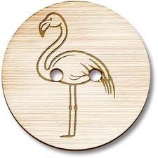 'Cartoon Flamingo' Wooden