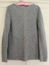 Women's Crew Clothing Light Grey wool & alpaca thicker ribbed jumper size UK 12
