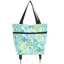  Wheeled Foldable Grocery Bag Storage with Wheels Folding Trolley Cart