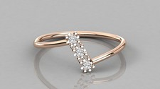 Three Stone Round Cut Moissanite Engagement Band In 9KT Gold Anniversary Gift