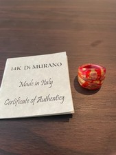 Murano glass orange ring size