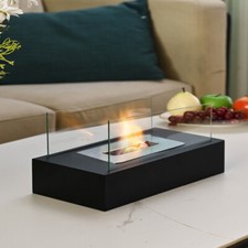 Indoor Outdoor Ethanol Fireplace Camping Glass Top Burner Safe UK