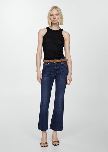 Mango sienna flared cropped - sienna,