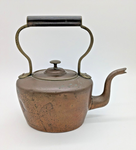 Antique copper kettle with - kettle,