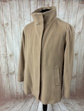 John Lewis Womens Cashmere Wool Coat Jacket Size UK 18 Camel Warm Winter