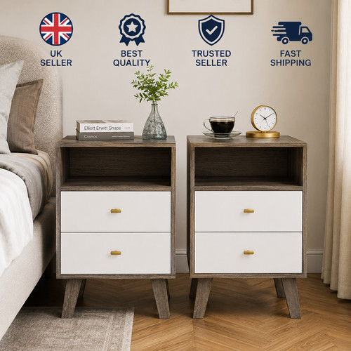 Set bedside tables with - of, 2