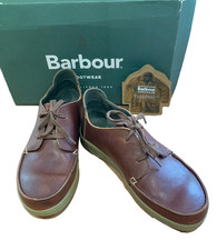 Barbour Bandicoot men's cognac leather lace up shoes size uk 7 eu 40/41 vgc