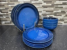 Le Creuset New Ceramic Stoneware Lapis 12 Piece Dinner Set RRP £260-Scratches