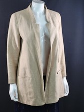 Zara Basic Collection Beige Casual Jacket Linen/Cotton  Mix Size M (Medium)