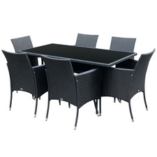 Outsunny Rattan Dining Set for