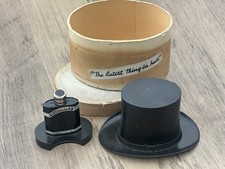 Rare Vintage Novelty Top Hat 'Mischief' By Saville Perfume Bottle + Hat Box