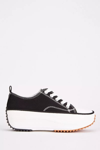 Black canvas platform lace - canvas, up