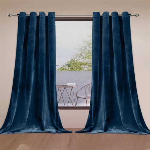 Crushed velvet curtains pair - crushed,