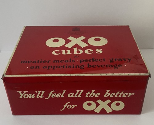 Vintage oxo cubes tin box - vintage,
