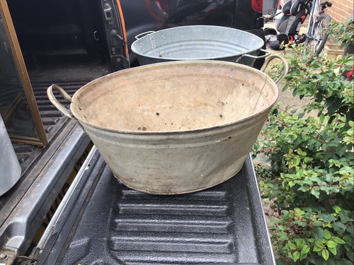 Galvanised steel wash tub - steel,