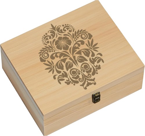Wooden memory keepsake box - wooden,