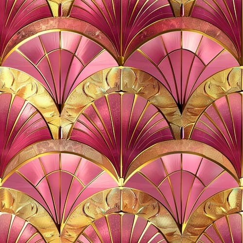 20x pink baroque art deco - pink,
