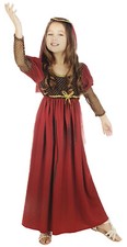 Girls Kids Tudor Juliet Medieval Queen Princess Book Fancy Dress Costume 4-14