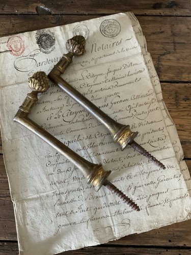 Antique pair french brass - pair,
