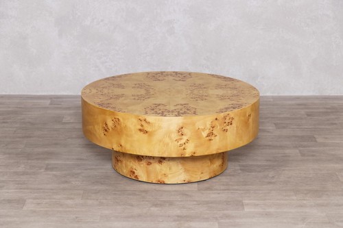 Burl wood veneer coffee table - wood,