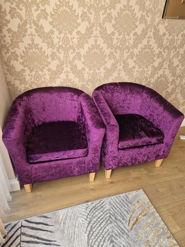 Crushed velvet tub chairs - velvet,