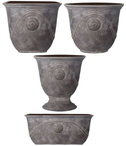 Antique slate plant pot - slate,