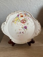 ANTIQUE GERMAN ROYAL BONN FRANZ ANTON MEHLEM GOLD AND FLORAL RARE PLATE 21 CM 