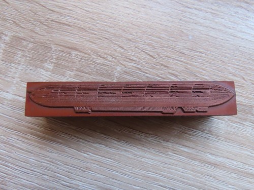 Airship zeppelin letterpress - airship,