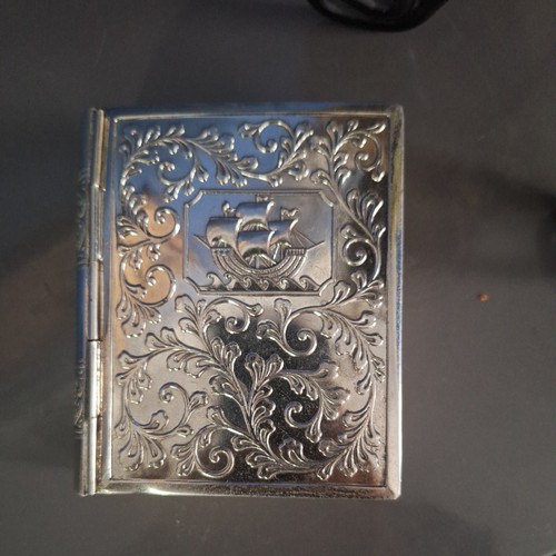 Vintage silver plate book - silver,