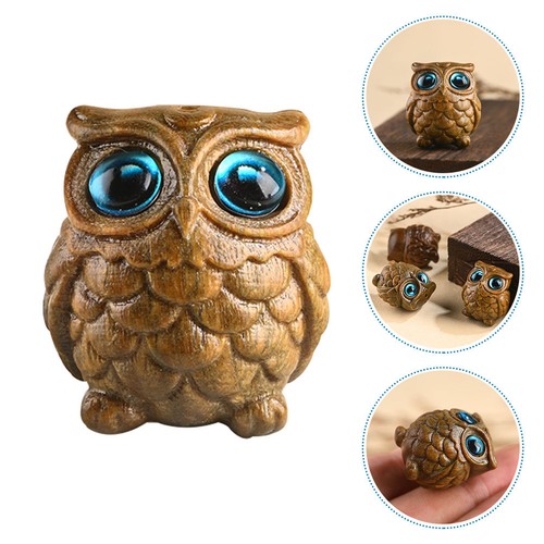 Wooden owl figurine carving - figurine,