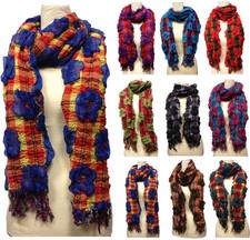 Ladies Vintage Floral Lightweight Crinkle Long Head Neck Scarf Wrap Hijab Shawl