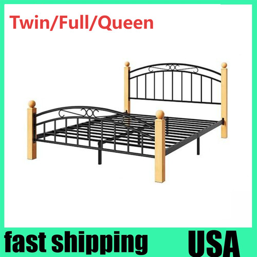 Metal platform bed - t/f/q,