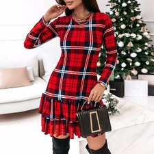 Women Plaid Check Mini Dress