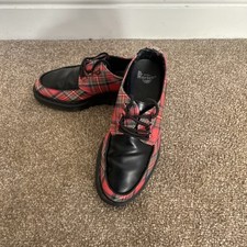 Dr Martens Ramsey River Red Plaid Tartan Leather Creepers Chunky Quad Shoes Uk 5
