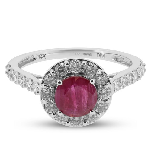 14ct white gold - gold, pinkish-red