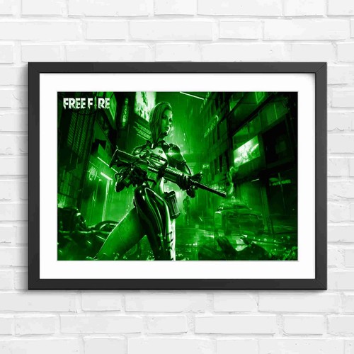 Cyberpunk girl with - gun, neon