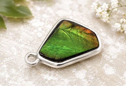 Green ammolite fossil - ammolite,