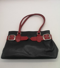Joshua Taylor Black and Red Leather Handbag